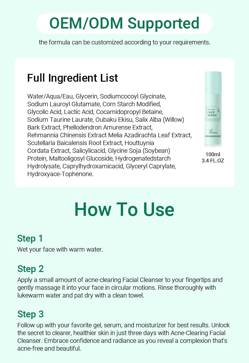 private label blemish solution facial cleanser